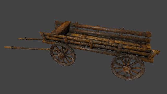 woodencart Modelo 3D .c4d .max .obj .3ds .fbx .stl .blend 