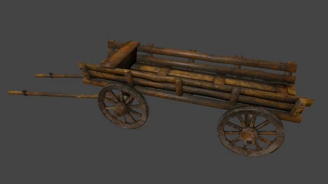 woodencart 3D Model .c4d .max .obj .3ds .fbx .stl .blend 