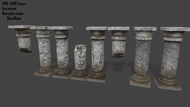 pillar set 3D Model .c4d .max .obj .3ds .fbx .stl .blend 