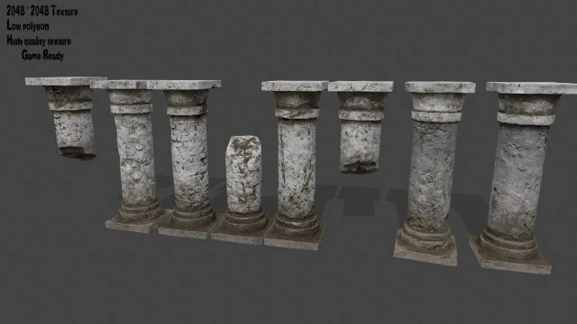 pillar set 3D Model .c4d .max .obj .3ds .fbx .stl .blend
