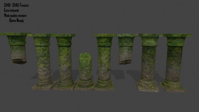 pillars 3D Model .c4d .max .obj .3ds .fbx .stl .blend 