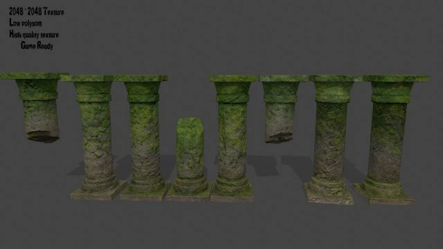 pillars 3D Model .c4d .max .obj .3ds .fbx .stl .blend 