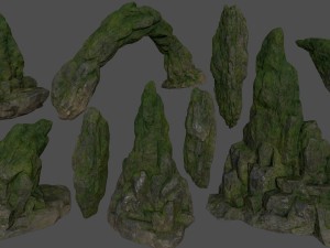 forest rocks Modelo 3D