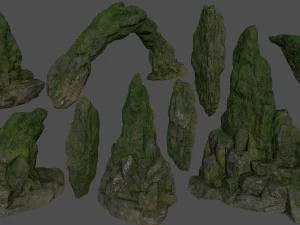 rocce della foresta Modello 3D