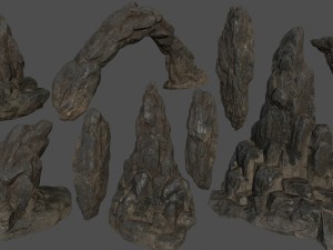 desert rocks set 3Dモデル