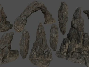 set di rocce del deserto Modello 3D