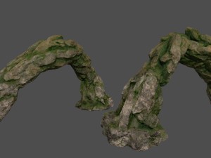 mossy rocks set 3D Model