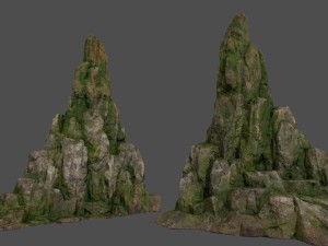 mossy rocks set 3D Model