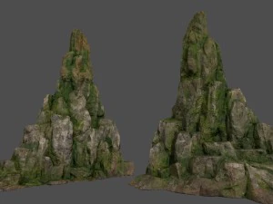 mossy rocks set 3D Model