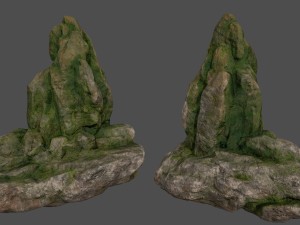mossy rocks set 3D Model