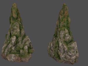 mossy rocks set 3D Model