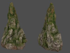 mossy rocks set 3D Model