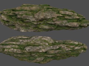 mossy rocks set 3D Model