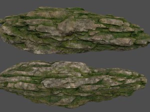 mossy rocks set 3D Model