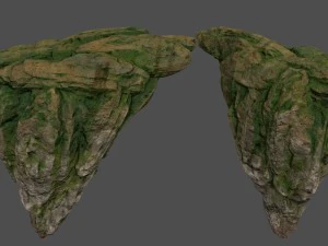 mossy rocks set 3D Model