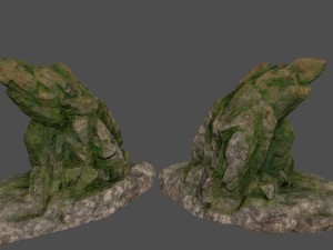 mossy rocks set 3D Model