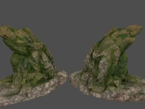 mossy rocks set 3D Model