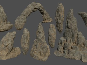 desert rocks Modèle 3D