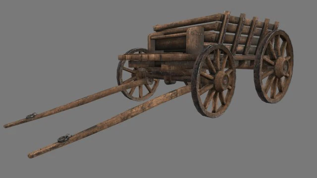 woodencart 3D Model .c4d .max .obj .3ds .fbx .stl .blend 