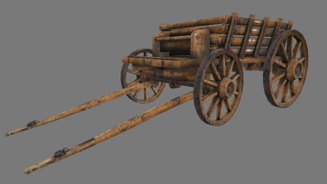 woodencart 3D Model .c4d .max .obj .3ds .fbx .stl .blend 