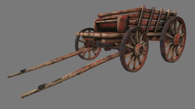 woodencart 3D Model .c4d .max .obj .3ds .fbx .stl .blend 