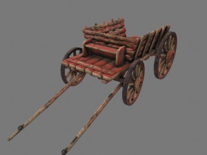 woodencart 3D 모델