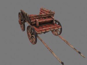 woodencart 3D 모델