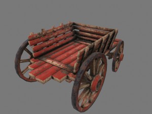 woodencart 3D 모델
