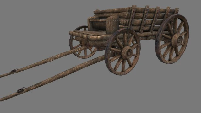 woodencart 3D Model .c4d .max .obj .3ds .fbx .stl .blend 