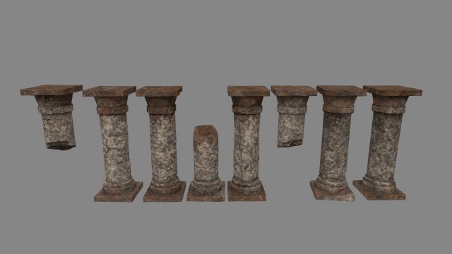 pillar set 3D Модель .c4d .max .obj .3ds .fbx .stl .blend 