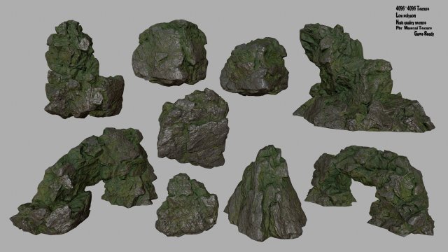 rocks Model 3D .c4d .max .obj .3ds .fbx .stl .blend 