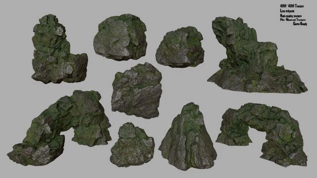 rocks 3D Model .c4d .max .obj .3ds .fbx .stl .blend 