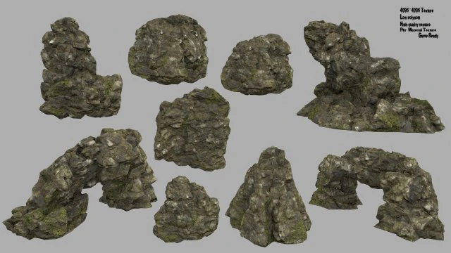 forest rocks 3D Model .c4d .max .obj .3ds .fbx .stl .blend 