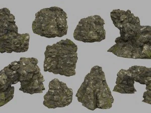rochas florestais Modelo 3D