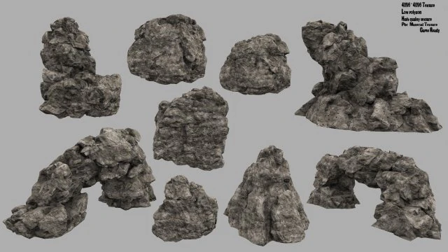 sand rocks 3D Model .c4d .max .obj .3ds .fbx .stl .blend