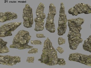 mossy rocks 3D Model