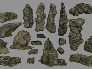 mossy rocks 3D 모델