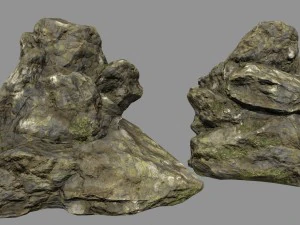 mossy rocks 3D Model
