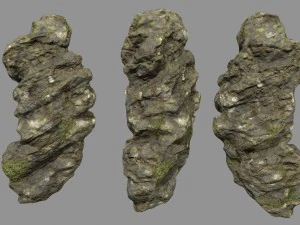 mossy rocks 3D Model