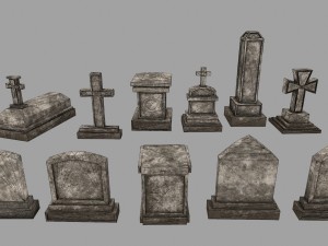 tombstone set 3D Model