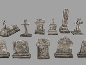 tombstone set 3D Model