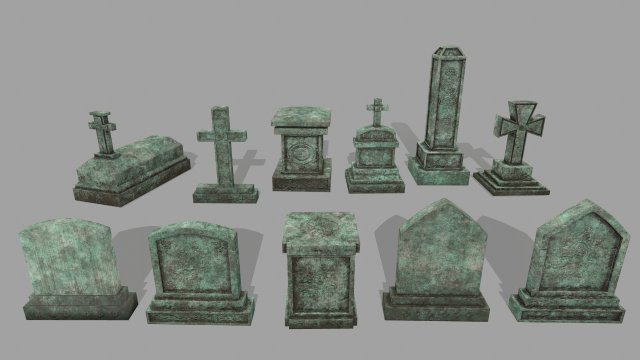 tombstone1 3D Model .c4d .max .obj .3ds .fbx .stl .blend 