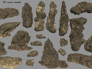 沙漠岩石 3D 模型