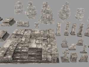 ruin set Model 3D