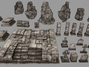 ruin set Model 3D