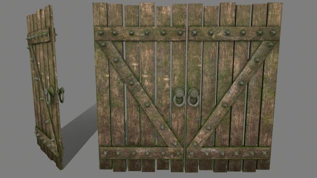 puerta medieval Modelo 3D .c4d .max .obj .3ds .fbx .stl .blend 