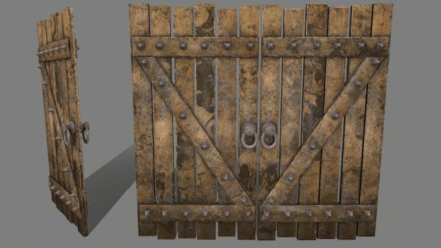 中世のドア 3Dモデル .c4d .max .obj .3ds .fbx .stl .blend 