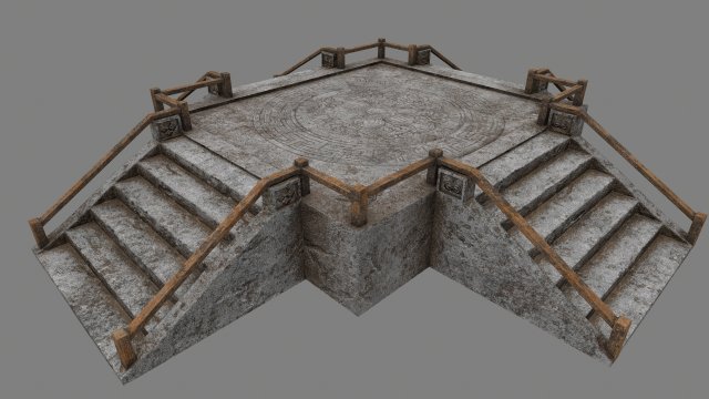 stairs 3D Model .c4d .max .obj .3ds .fbx .stl .blend 
