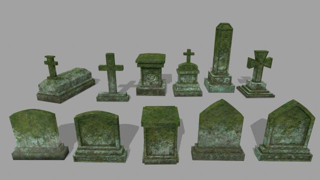 tombstone 3D 模型 .c4d .max .obj .3ds .fbx .stl .blend 