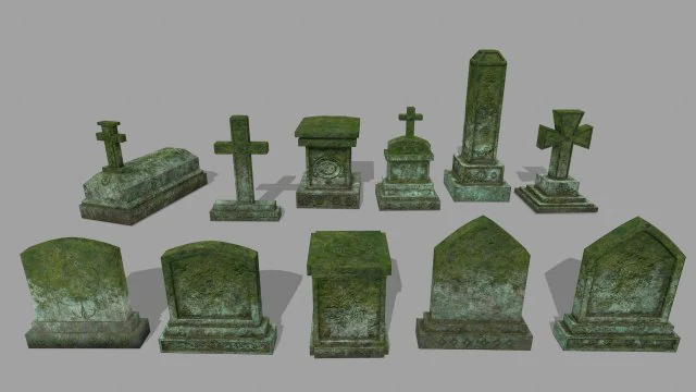 tombstone 3D Model .c4d .max .obj .3ds .fbx .stl .blend 